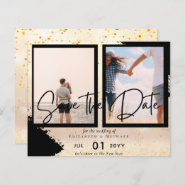 Contemporary Photo Save Dates Engagement