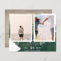 Contemporary Photo Save Dates Engagement