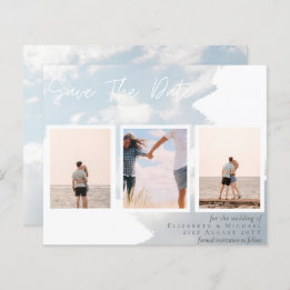 Contemporary Photo Save Dates Engagement