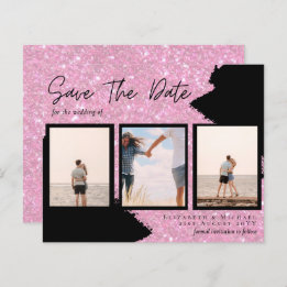 Contemporary Photo Save Dates Engagement