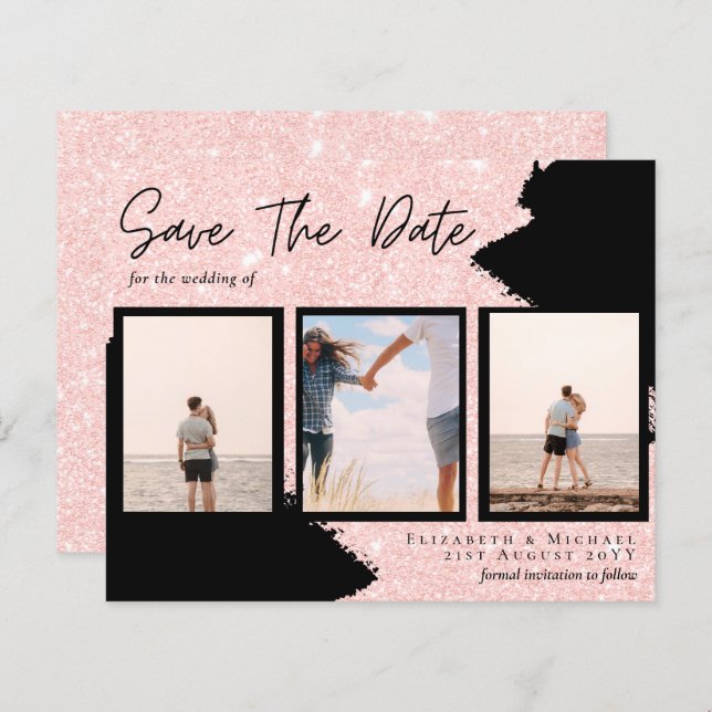 Contemporary Photo Save Dates Engagement  (Front/Back)