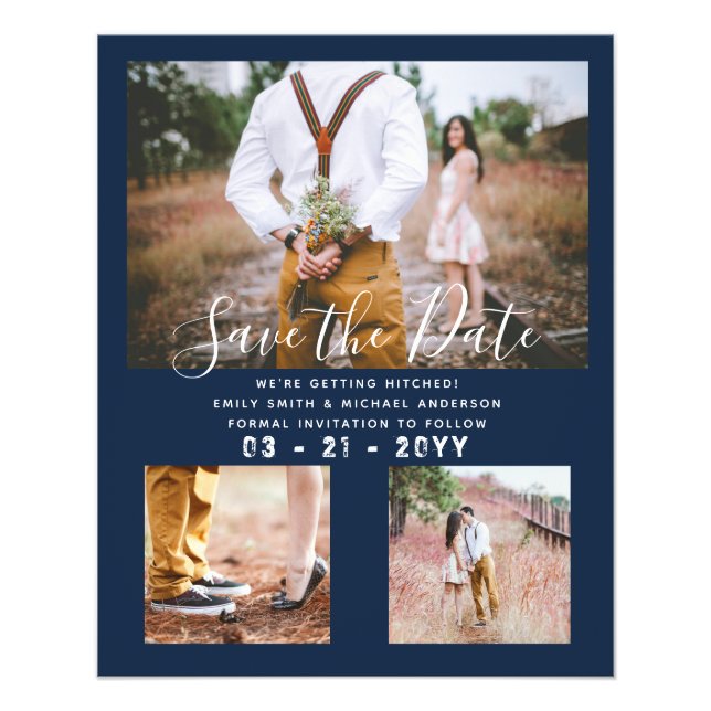 Contemporary Photo Save Dates Engagement  Flyer (Front)
