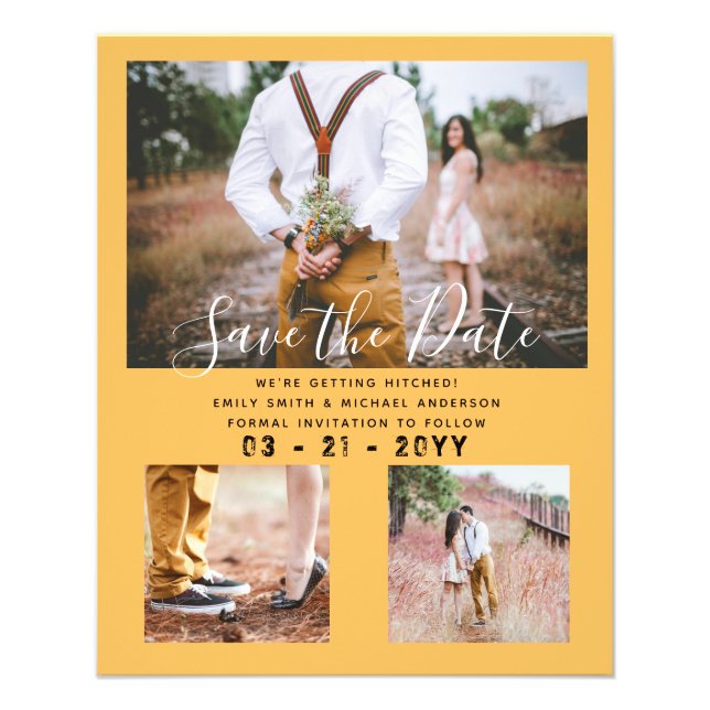 Contemporary Photo Save Dates Engagement  Flyer (Front)