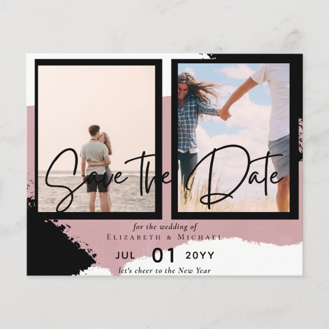 Contemporary Photo Save Dates Engagement  Flyer (Front)