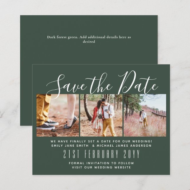 Contemporary PHOTO Save the Dates by LeahG BUDGET (Front/Back)