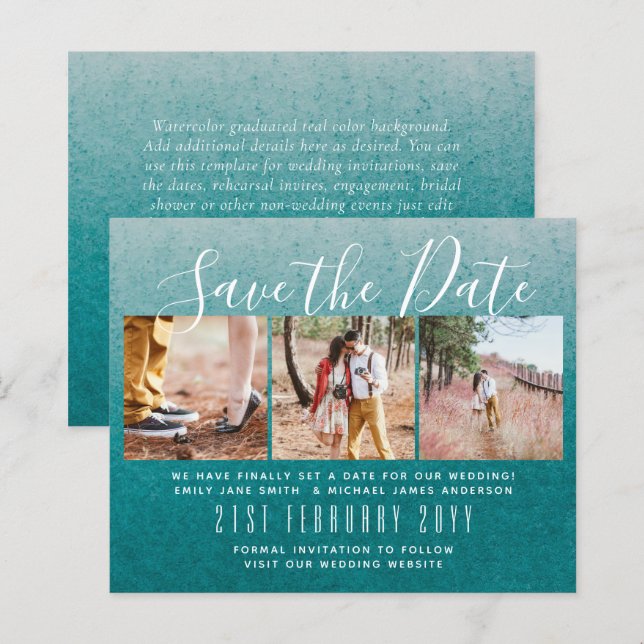 Contemporary PHOTO Save the Dates by LeahG BUDGET (Front/Back)