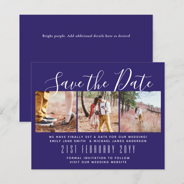 Contemporary PHOTO Save the Dates by LeahG BUDGET (Front/Back)