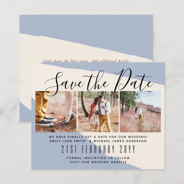 Contemporary PHOTO Save the Dates by LeahG BUDGET (Front/Back)