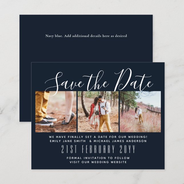 Contemporary PHOTO Save the Dates by LeahG BUDGET (Front/Back)