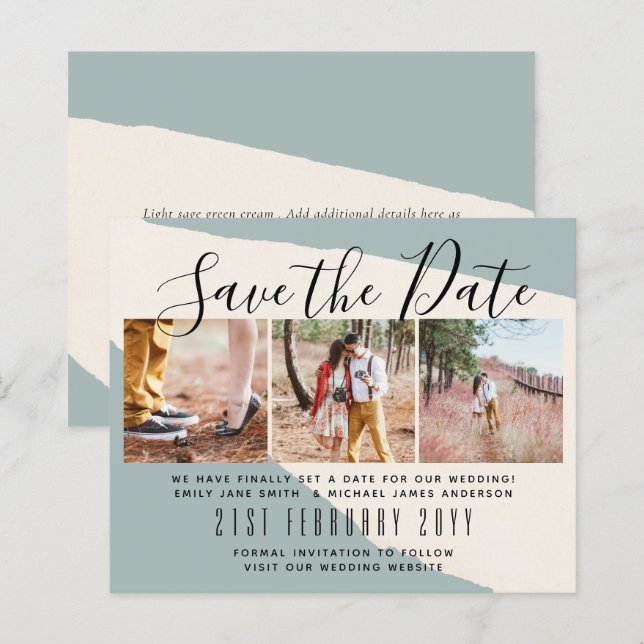 Contemporary PHOTO Save the Dates by LeahG BUDGET (Front/Back)