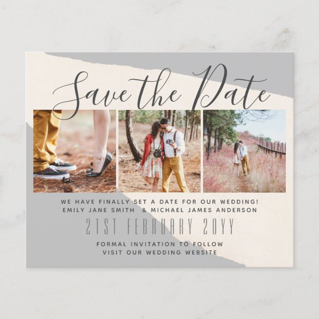Contemporary PHOTO Save the Dates by LeahG BUDGET Flyer (Front)
