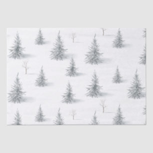 Contemporary Pine Trees Forest Christmas Winter Tissue Paper