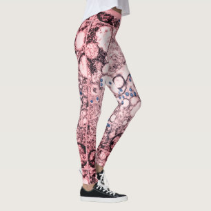 Contemporary Pink Brown Abstraction Special Paint Leggings