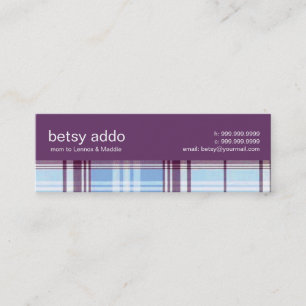 Contemporary Plaid Mommy Calling Card