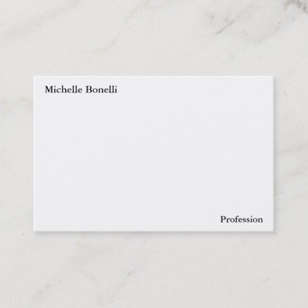 Contemporary Plain Simple White Minimalist Modern Business Card