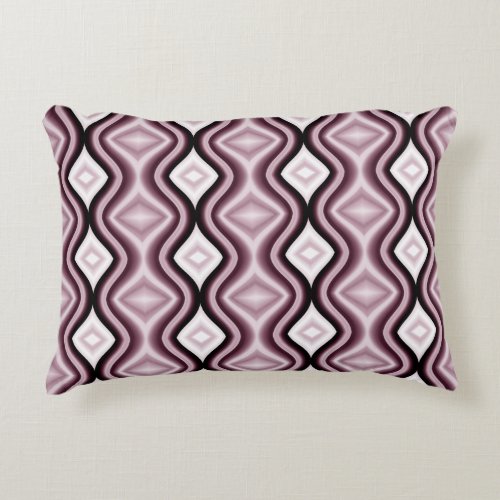 Contemporary Plum Red Diamond Pattern Accent Pillow