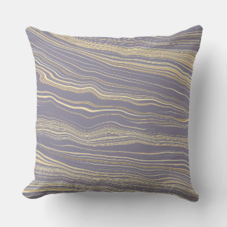 Contemporary Plum, Tan with Linen Pattern Throw Pillow