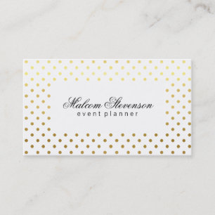 Contemporary Polka Dots Gold III Business Card