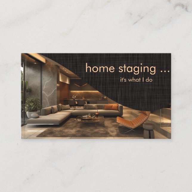 Contemporary Professional Home Staging Business Card (Front)