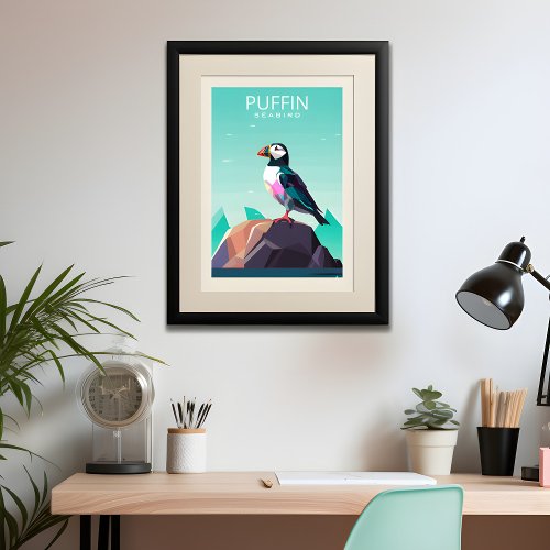Contemporary Puffin travel style Poster