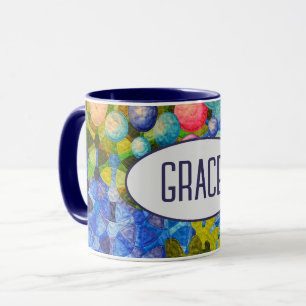Contemporary Quilt with Text Mug