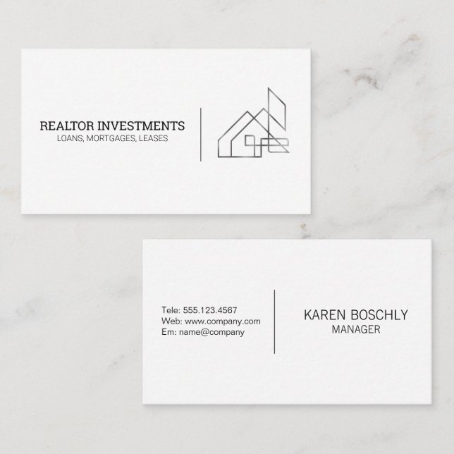 Contemporary Real Estate Logo Design Business Card (Front/Back)