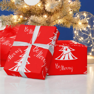 Contemporary Red and White Christmas Wrapping Paper