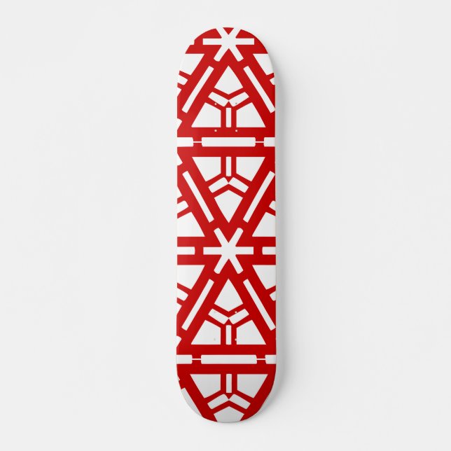 Contemporary Red Art Skateboard Deck (Front)