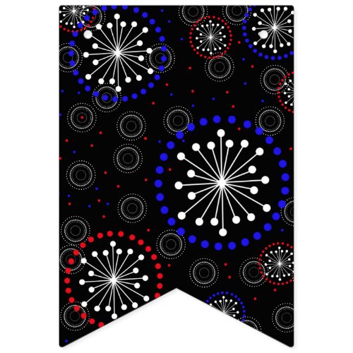 Contemporary Red White Blue Fireworks Bunting Flags