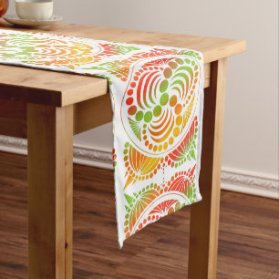 Contemporary Retro Geometric Circles[ Short Table Runner
