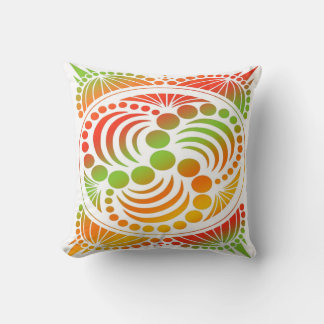 Contemporary Retro Geometric Circles Throw Pillow