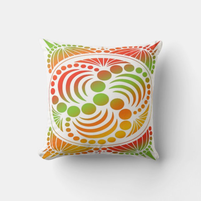 Contemporary Retro Geometric Circles Throw Pillow (Front)