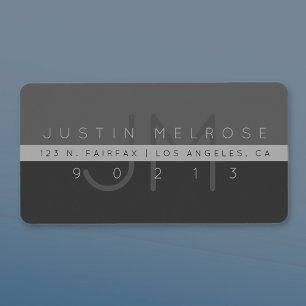 Contemporary Return Address Label Greys
