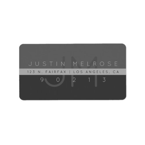 Contemporary Return Address Label  Greys