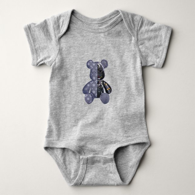 Contemporary Robot Bear Baby Bodysuit (Front)