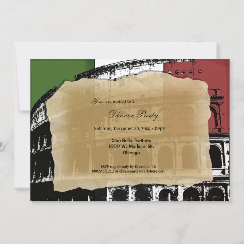 Contemporary Roman Coliseum Dinner Party Invite