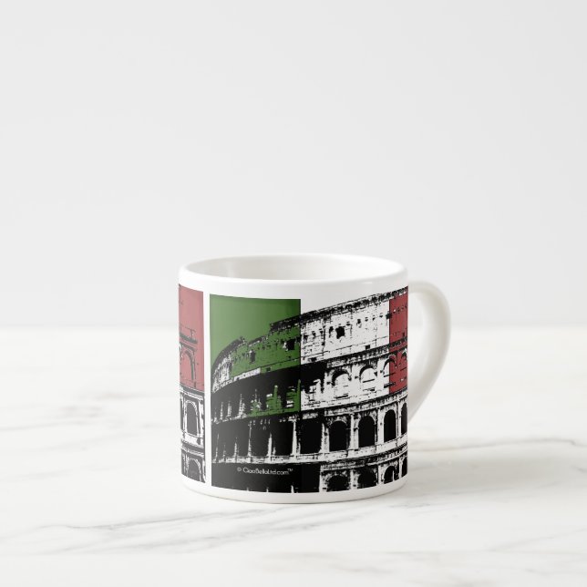 Contemporary Roman Coliseum Silhouette Espresso Cup (Front Right)