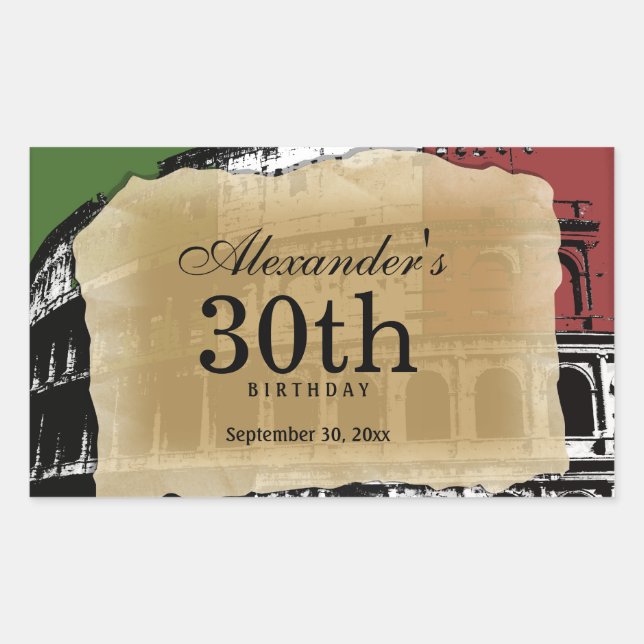 Contemporary Roman Coliseum Wine Label (Front)