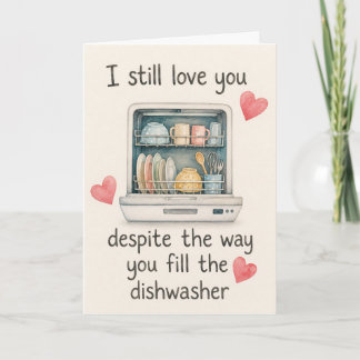 Contemporary Romance Dishwasher Greeting  Card