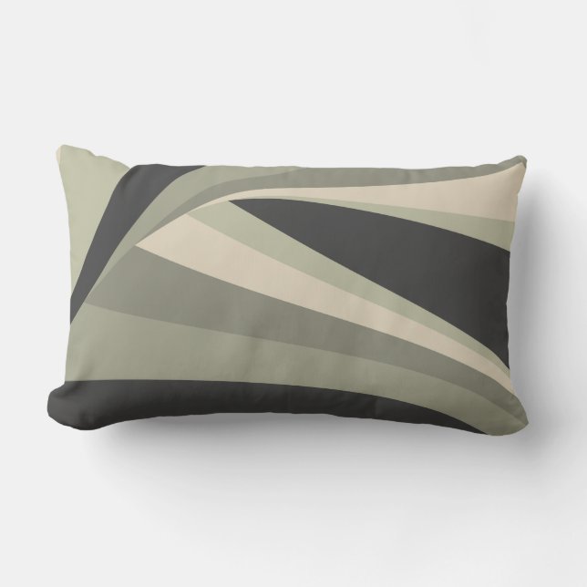 Contemporary Round Clock Lumbar Pillow (Front)