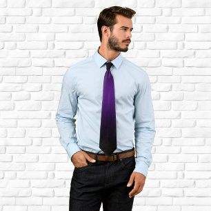 Contemporary Royal Purple and Black Ombre Neck Tie