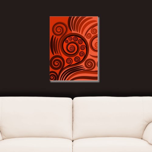 Contemporary Rust Orange Nature_inspired Fern Curl Poster
