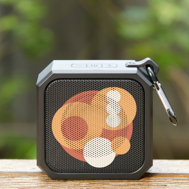 Contemporary Rust Red Sun And Moon Circles Art Bluetooth Speaker (Insitu(Outdoor))