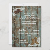 Contemporary Rustic Boots & Lace Wedding Invite (Front)