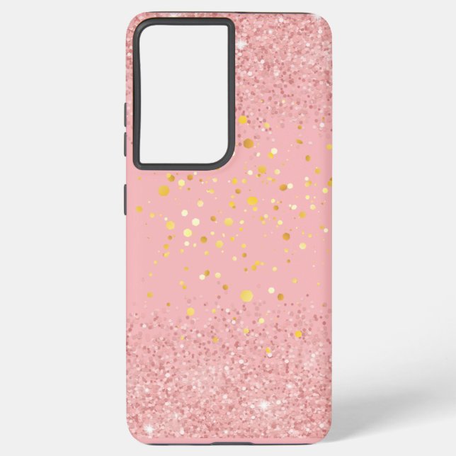 Contemporary Rustic Glitter Pink Samsung Galaxy  Samsung Galaxy Case (Back)