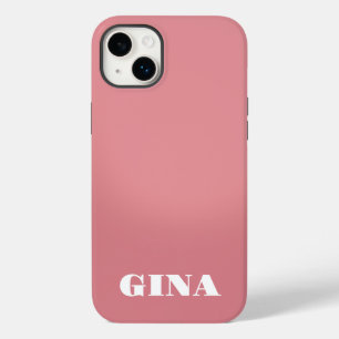 Contemporary Rustic Pink Personalized Case-Mate iPhone 14 Plus Case