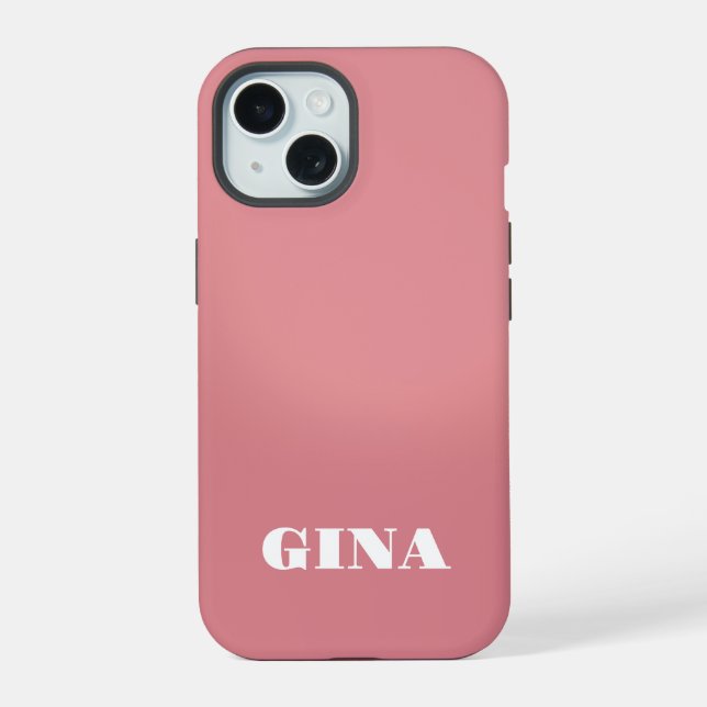 Contemporary Rustic Pink  Personalized Iphone Case (Back)