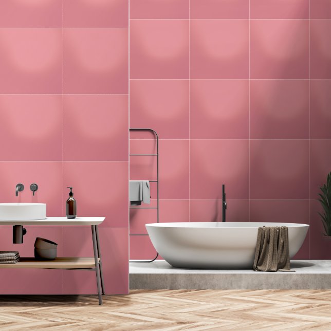 Contemporary Rustic Pink  Personalized Wallpaper (Bathroom)