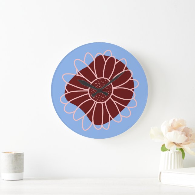 Contemporary Rustic Sunflower  Large Clock (Home)