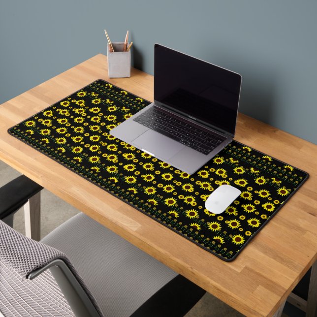 Contemporary Rustic Sunflower Pattern Desk Mat (Office 2)